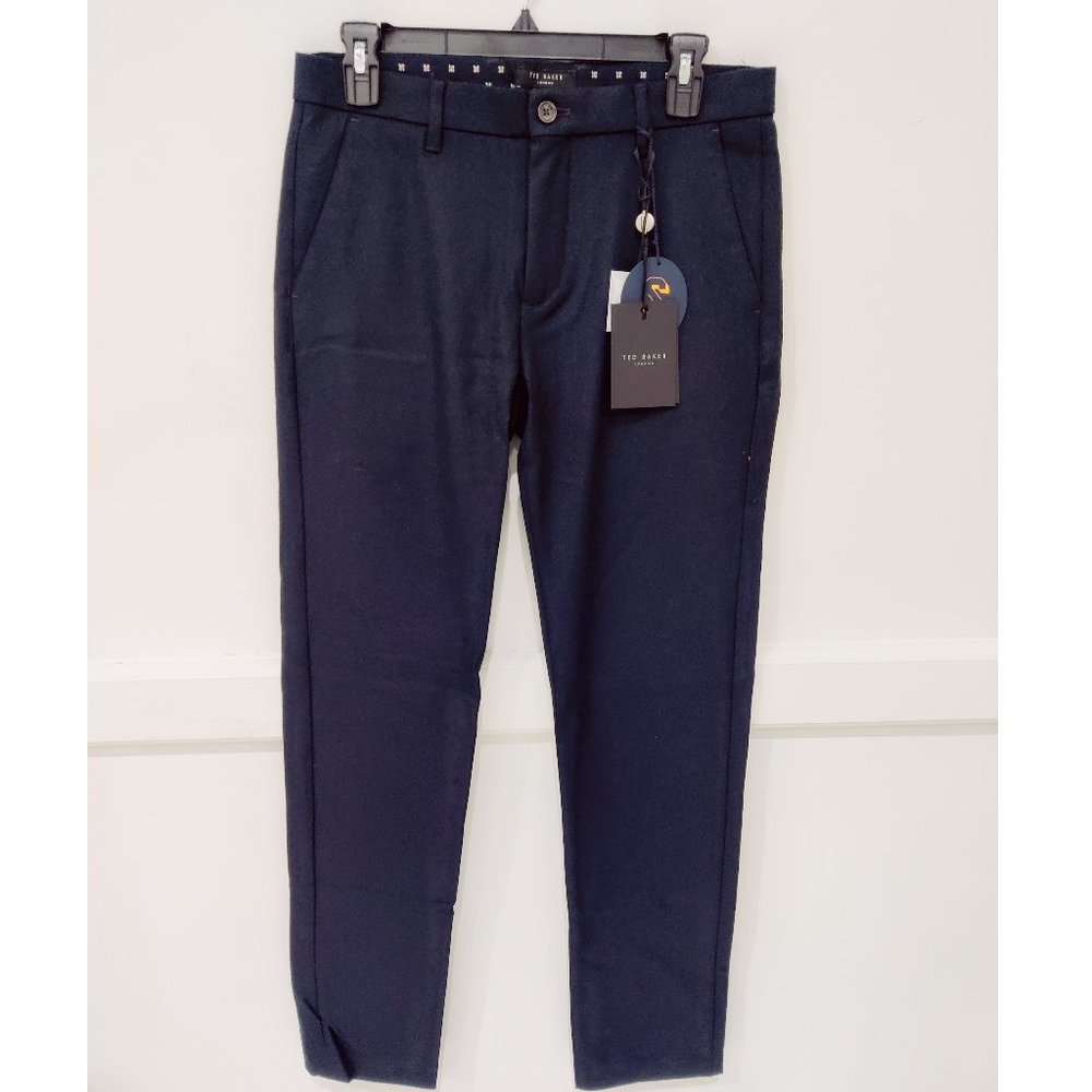 NWT Ted Baker SPECK Semi Plain Trouser Dress Pant Navy Size 30W 32L $175 N142